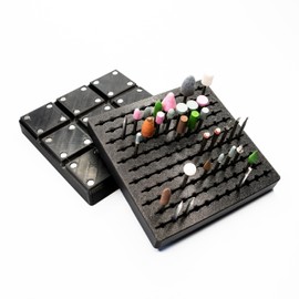 BOB'S TOOL COMPANY | 1/8" Shaft Rotary Bur Tool Bit Holder | 74 Slots | 2X3 42mm Gridfinity Compatible