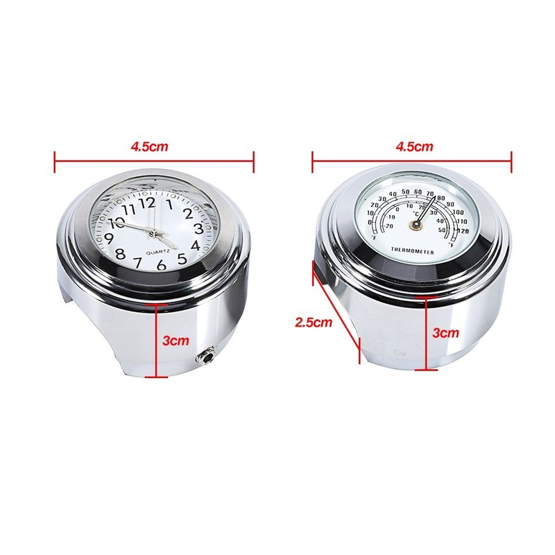 VGEBY Motorcycle Handlebar Clock, 7/8" 1" Motorcycle Handlebar Dial Clock