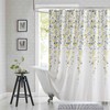 BESTRIPES Extra Long Fabric Shower Curtain, Yellow and Gray Floral