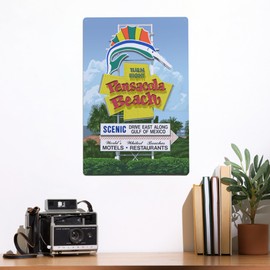 Lantern Press 12x18 Inch Metal Sign, Pensacola Beach, Florida, Sign