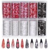 Lace Nail Foil Transfer Sheets, 10 Rolls Black White Red