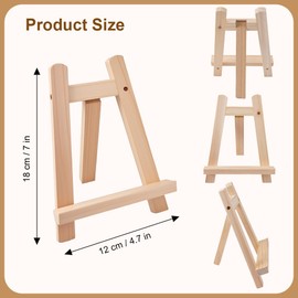 Pack of 2 Mini Easel Wooden 15 x 20 cm Small Easel for the Table, Triangle, Foldable, for Wedding Decoration, Table Decoration, Painting Crafts, Photo Album, Display of Painting, Cards and Business