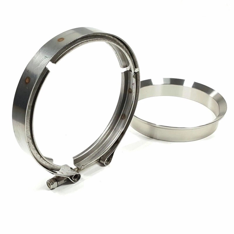 JDMPARTSHOP 5" Exhaust V-Band Flange+Clamp for Borg Warner S400 S475