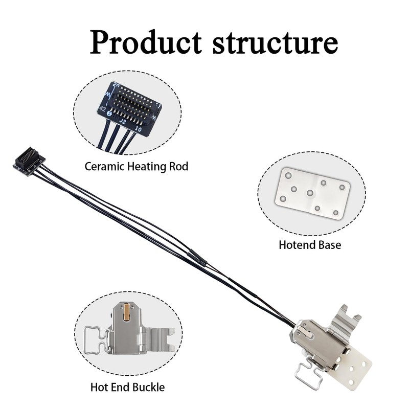 P2S Hotend Heating Assembly Kit All Metal Base Clip for