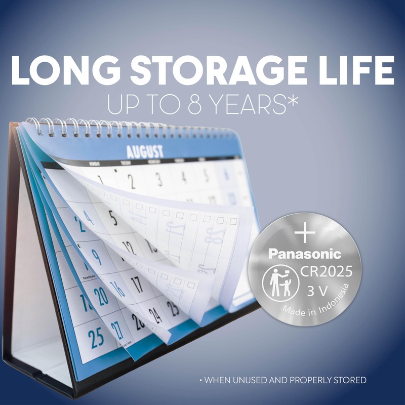 Panasonic CR2025 3.0 Volt Long Lasting Lithium Coin Cell Batteries