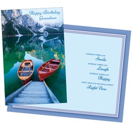 Chuck's Card-O-Rama - Birthday Card For Grandson - MADE in USA - Large Card Opens to 10" x 7.75" - 95737