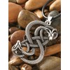 HAQUIL Loki Necklace, Viking Loki Symbol Pendant, Faux Leather Cord,