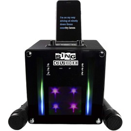 SingCube Rechargeable Bluetooth Karaoke Machine Lights and Two Microphone, 5W (SINGCUBE01)