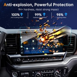 SHAOHAO 2023 2024 Chevy Silverado 1500 Screen Protector 13.4 In Matte 2022-2024 Chevy Silverado 1500&2500HD&350HD 13.4" Touch Screen Tempered Glass Anti Glare Silverado Sierra 2023 2024 Accessories