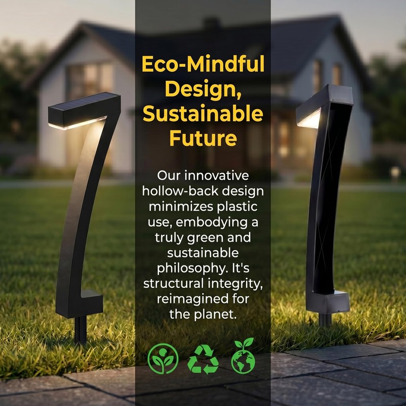 Ousam Led Solar Lawn Lights 7-Shaped Solar Walkway Light Outdoor