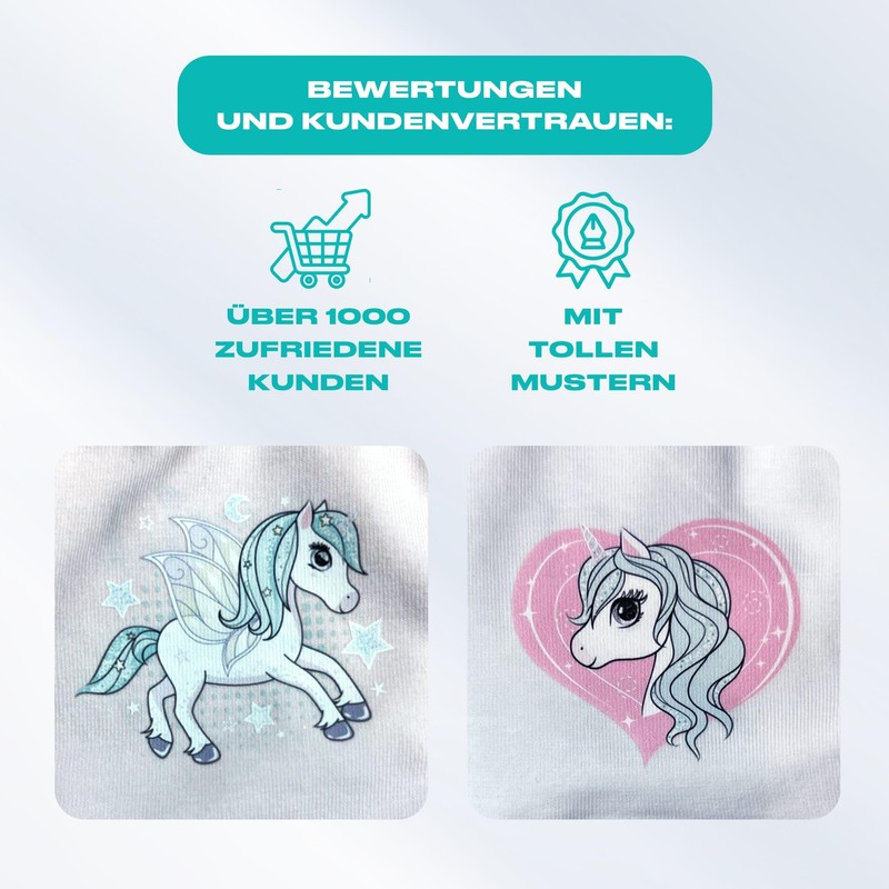Lixxi Mädchen Unterhosen, 6 Stück, Einhorn-Design, Baumwolle, Lila/Weiß/Rosa (DE/NL/SE/PL, Numerisch,