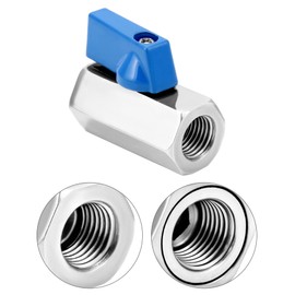 QWORK Mini Ball Valve, 4 Pack 1/4" NPT Thread Female and Female 304 Stainless Steel Shut-Off Valves