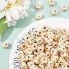 PH PandaHall 1060pcs 10mm Alphabet Wooden Beads Random Natural Square