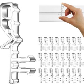 Hidden Channel Valance Clips, 2-1/8inch Clear Plastic Valance Clips for The Valance with a Groove in The Back ( 24pcs )