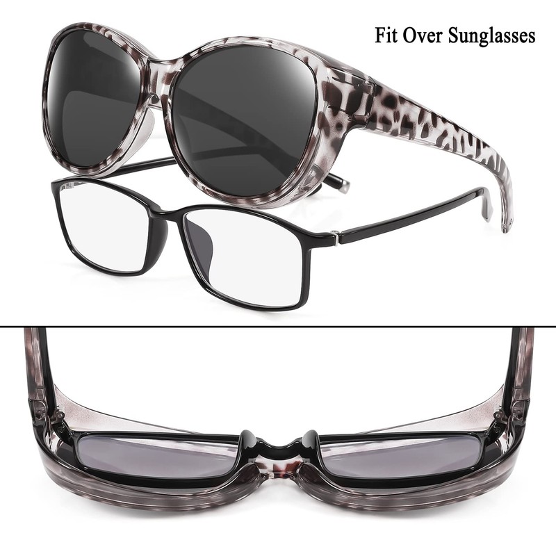 Br'Guras Polarized Oversized Wrap Around Shield Sunglasses Fit Over Sunglasses