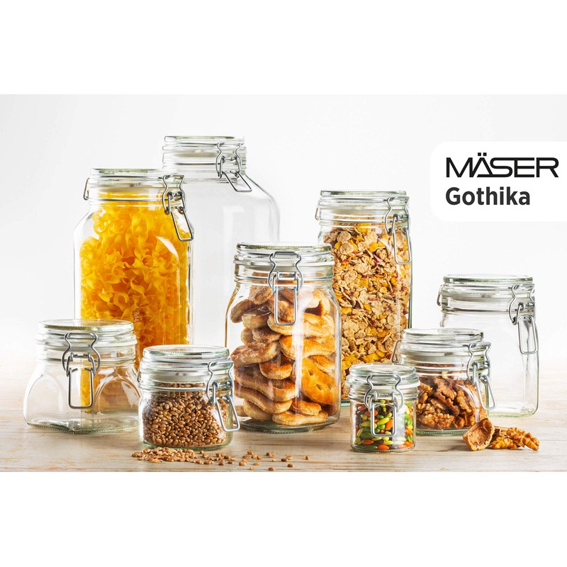 MÄSER, Gothika series, preserving jars with clip closure, made in