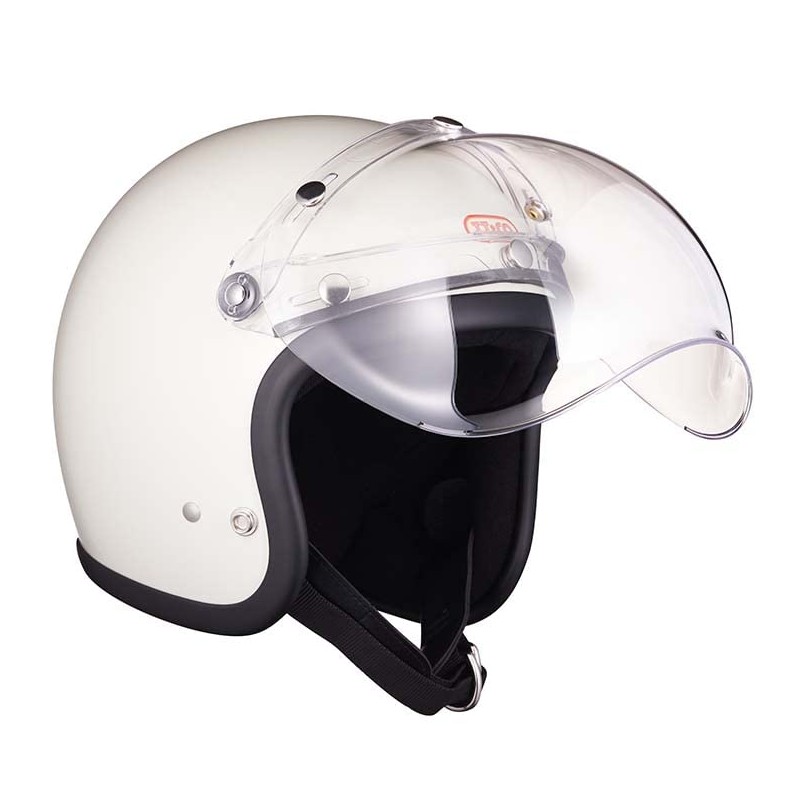 TT&CO. Shield Bubble Shield Clear Jet Helmet, Full Face, Vintage,