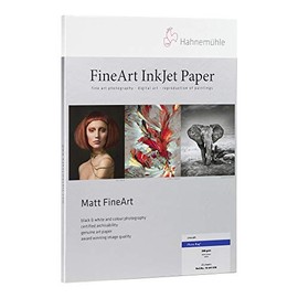 Hahnemuhle Matte Photo Rag, 100 % Rag, Smooth, Bright White Inkjet Paper, 19 mil., 308 g/mA, 8.5x11", 25 Sheets