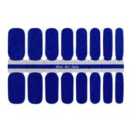 Glam Girl Nails Royal Blue Sparkle Nail polish strips / Nail Wraps / Nail Stickers