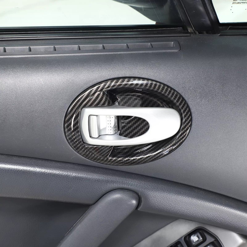BEBECAR Carbon Fiber ABS Door Handle Bezel Trim COver Fits