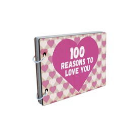 100 Reasons I Love You Scrapbook - Wooden Cover, Recycled Paper, Love Gift Idea