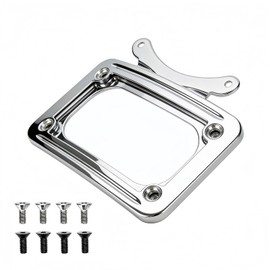 3162 Curved License Plate Holder Frame Fits 1991-2010 Select Harley Touring and 1986-2010 Select Softail Models with Compatible Rear Light bar/License Plate Bracket | Chrome