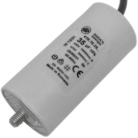 Lumonic Start-up capacitor 416.10.28 B [incl. cable 35cm] | motor capacitor 35µF 400V 45x92mm I capacitor in insulated plastic housing