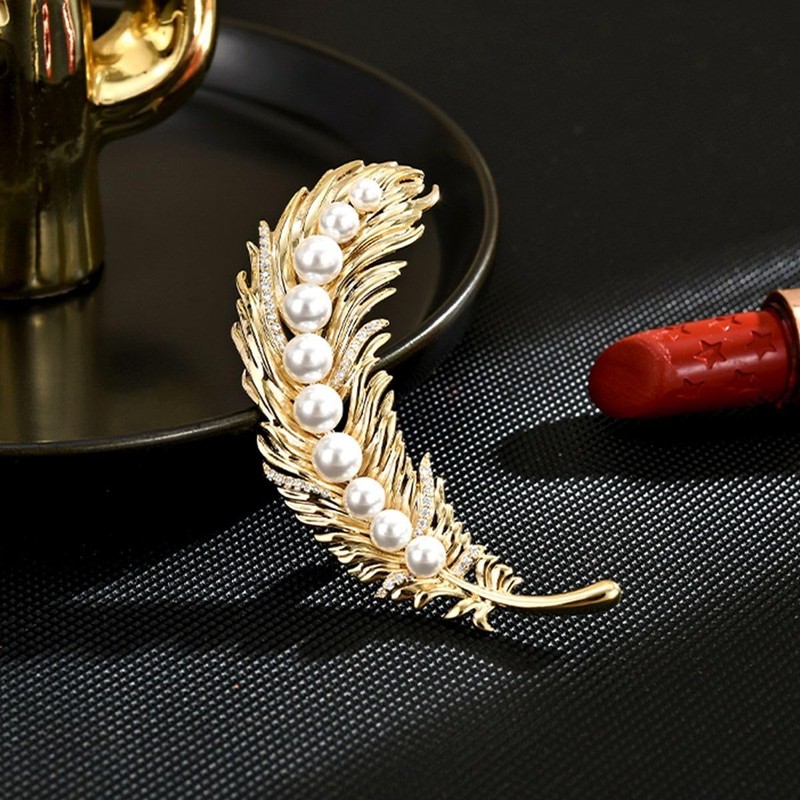 AILONMEI Elegant Delicate Statement Pearl Brooches and Pins for Women