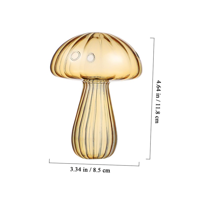 Mipcase 2 Pcs Mushroom Glass Vases Creative Hydroponics Plant Containers
