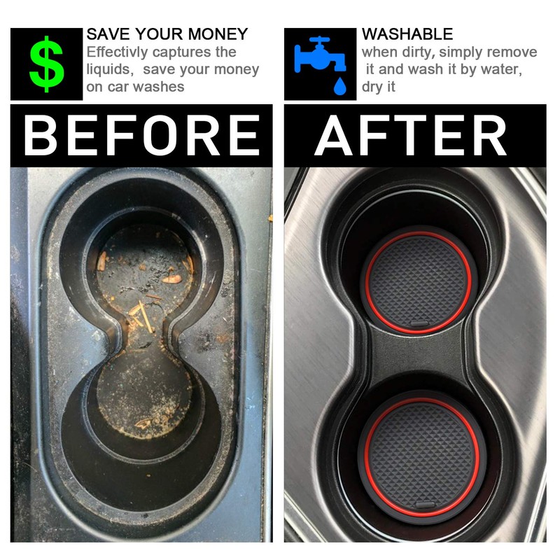 SENSHINE for Chevy Camaro Accessories 2010-2015 Interior Cup Holder Inserts