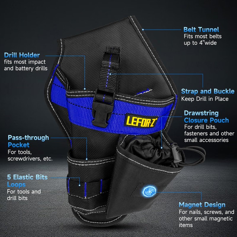 Drill Holster,Heavy-Duty Impact Holster for Tool Belt,Drill Holder,Drill Pouch Fits
