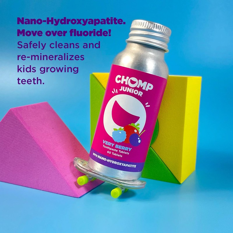 Chomp Junior Very Berry Toothpaste Tablets with Nano Hydroxyapatite Refill