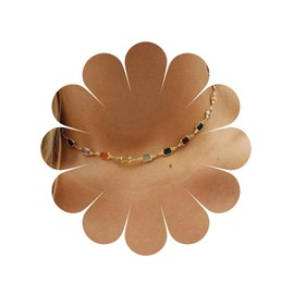 MIQIQAO Boho Golden Simple Choker Necklace Skinny Chain Choker Necklace Colourful Rhinestone Pendant Choker Necklace For Women And Girls (Brilliant)