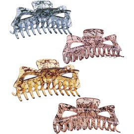 4PCS Large Hair Claw Clips for Women, Acrylic Big Hair Clips for Thick Thin Hair Strong Hold, Hair Accessories for Girls (5.5" 4-Pack)