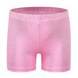 XFGIRLS Tight Shorts, Gymnastics Costumes, Ballet Costumes, Dance Costumes, Matching Plain Tight Shorts, Suitable for Girls Aged 3-14 Years, 319 Pink, 11 - 12 years
