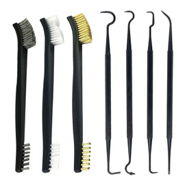 3 pieces double-headed cleaning special brushes, with 4 pieces cleaning hook brushes, steel wire, copper wire, nylon wire brush set, mini cleaning tools, for cleaning dirt and rust