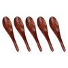 5pcs Wooden Spoon Fish Shaped Hand Carved Old Paint Color