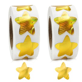 1000PCS Multicolor Star Stickers, Sparkly Foil Small Star Stickers, Motivational Stickers 1" Diameter for Kids Reward, Arts and Crafts and Homeschool Teacher Supplies Planner and School Classroom