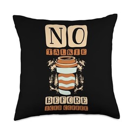 Iced Coffee Cold Coffee Design No Talking Iced Cold Coffee Throw Pillow, 18x18, Multicolor
