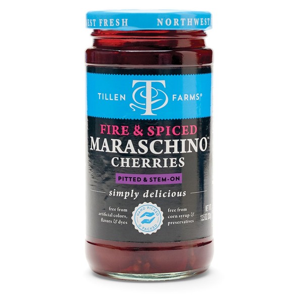 Tillen Farms Fire & Spiced Maraschino Cherries, 13.5 oz