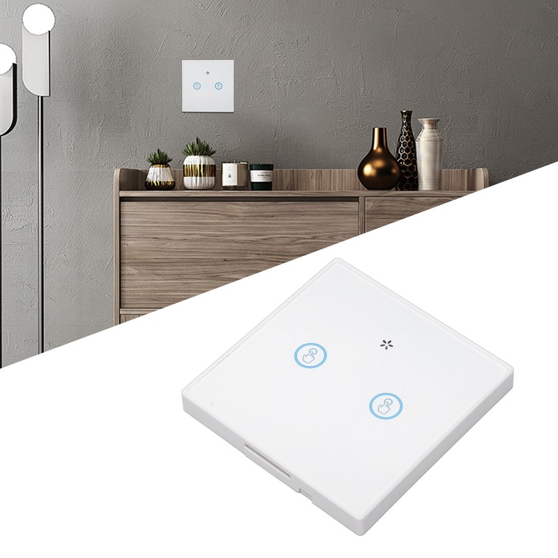 Smart Wall Touch Switch 433MHz Tempered Glass Panel Wiring Free