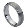 CloseoutWarehouse Tungsten Domed Brushed Center High Polish Ridge Edge Ring