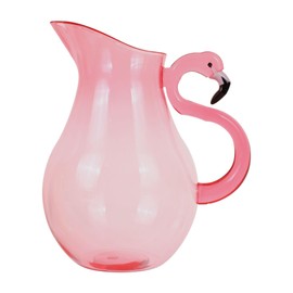 Supreme Housewares Flamingo Shaped Water Pitcher with Handle, BPA-Free Reusable Acrylic Jug for Fruit Tea, Iced Tea, and Lemonade, Pink, 2.7 Quart