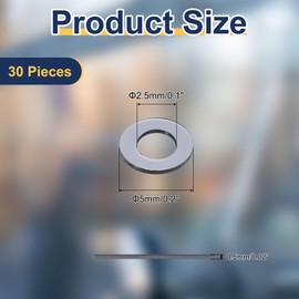 uxcell 30 Pcs M2.5 PVC Flat Washers 2.5mm ID 5mm OD 0.5mm Thick Plain Washer Grommets Plastic Sheet Gasket Fastener Sealing Spacer Gasket Ring Water Hose Washers, Clear Black