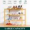 Smiry Shoe Rack, 3 Tier Thick Bamboo Shoe Organizer, Stackable
