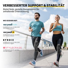 CAMBIVO 2 x Knee Bandage for Women and Men, Orthopaedic Knee Bandage, Helpful Recovery for Meniscus Tears, ACL and Arthritis, for Running, Hiking, Jogging, Sports, Volleyball