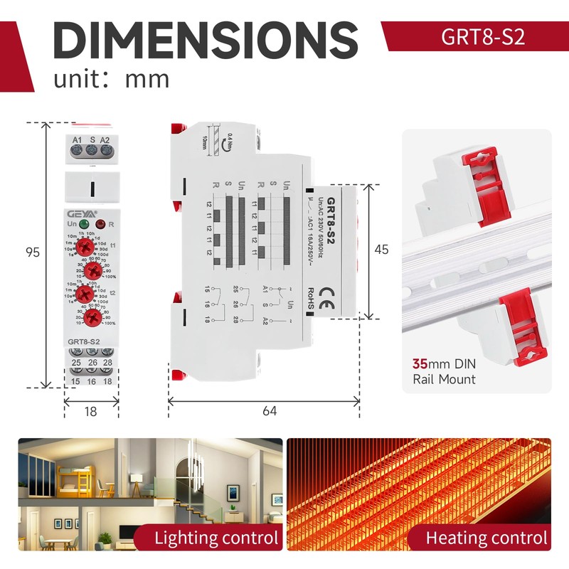 Zeitrelais GRT8-S2, AC/DC 12V-240V