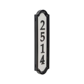 Whitehall Products Nite Bright Address Sign, 16" x 4.5", Black Numbers White Reflective Background
