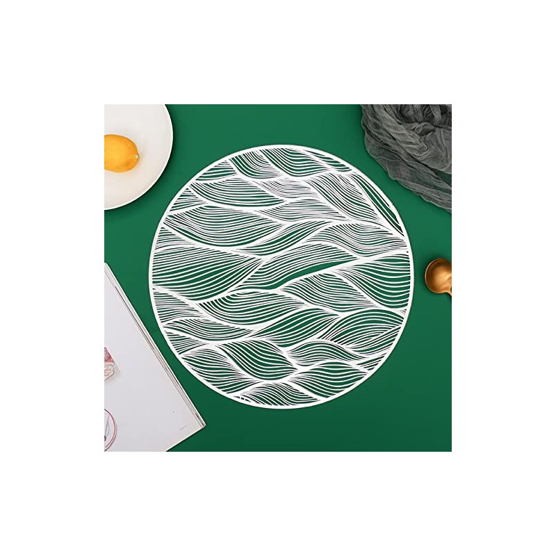 Hosoncovy 4 Pack Waves Decorative Placemats PVC Placemats Hollow Table
