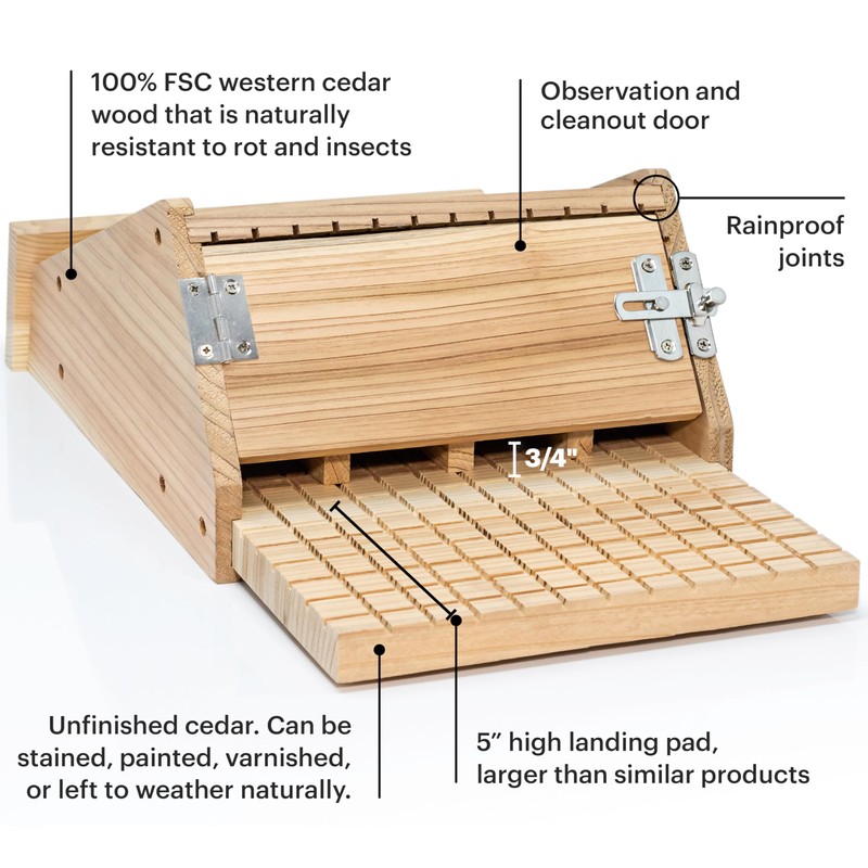 WHITEHORSE 4-Chamber Bat House - A Premium Cedar Bat Box